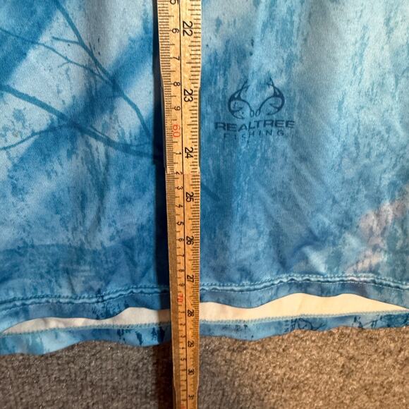 Habit Shirt Mens 2XL Blue UPF 40 Blue Water Long Slv Pullover Realtree Fishing - Picture 6 of 10